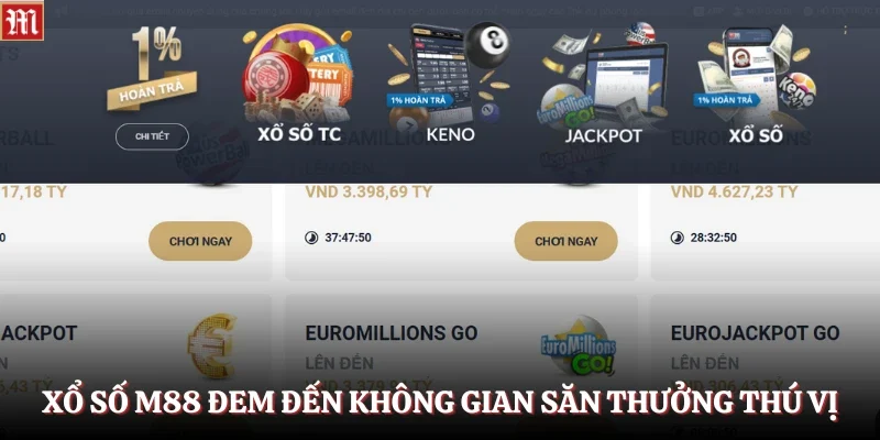 Xổ Số M88 1 Xổ số M88 đem đến không gian săn thưởng thú vị