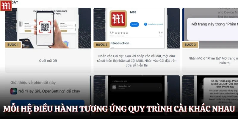 Tải App M88 2 Mỗi hệ điều hành tương ứng quy trình cài khác nhau